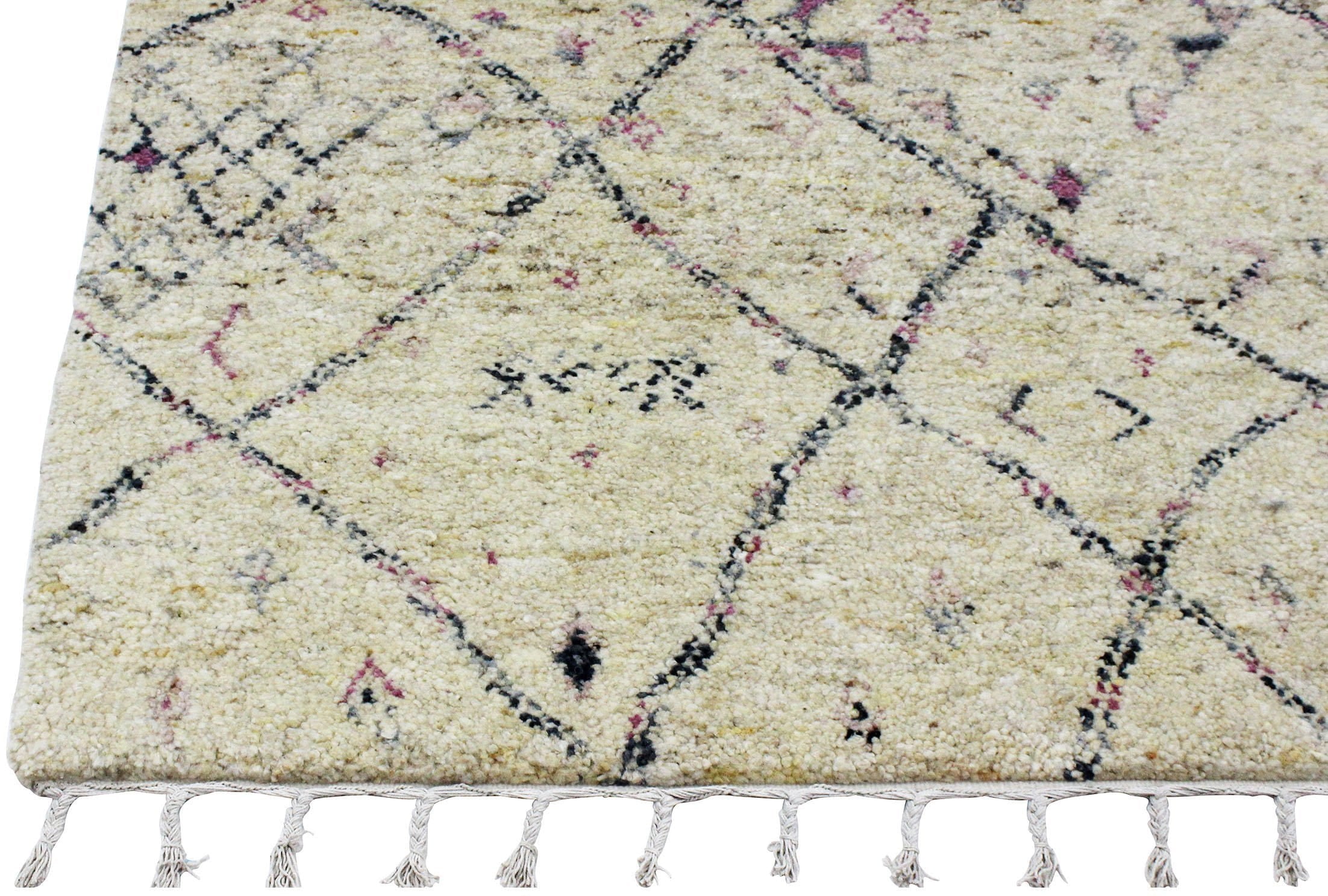 Luxury Moroc Beni Traditional Geometric Knotted Beige/Multi Area Rug Carpet,moroccan rugs,moroccan rugs dubai,moroccan rugs online