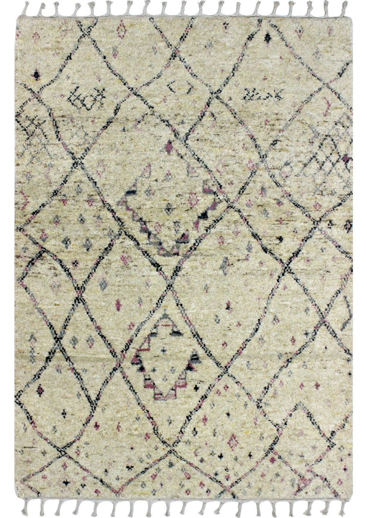 Luxury Moroc Beni Traditional Geometric Knotted Beige/Multi Area Rug Carpet,moroccan rugs,moroccan rugs dubai,moroccan rugs online