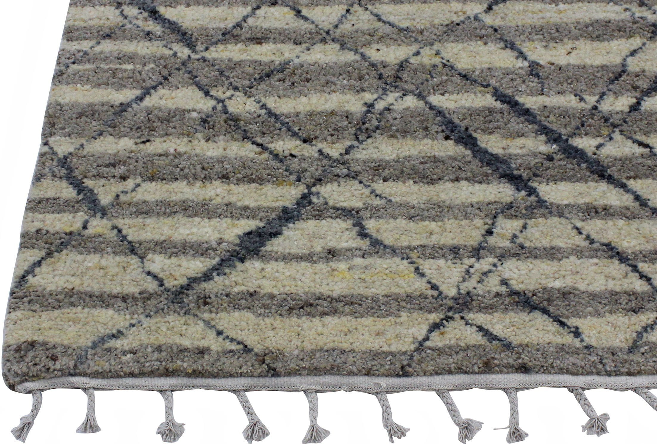 MAT Moroc Atlas Traditional Geometric Knotted Natural/Grey Area Rug Carpet - Mat Living ,moroccan rugs,moroccan rugs dubai,moroccan rugs online