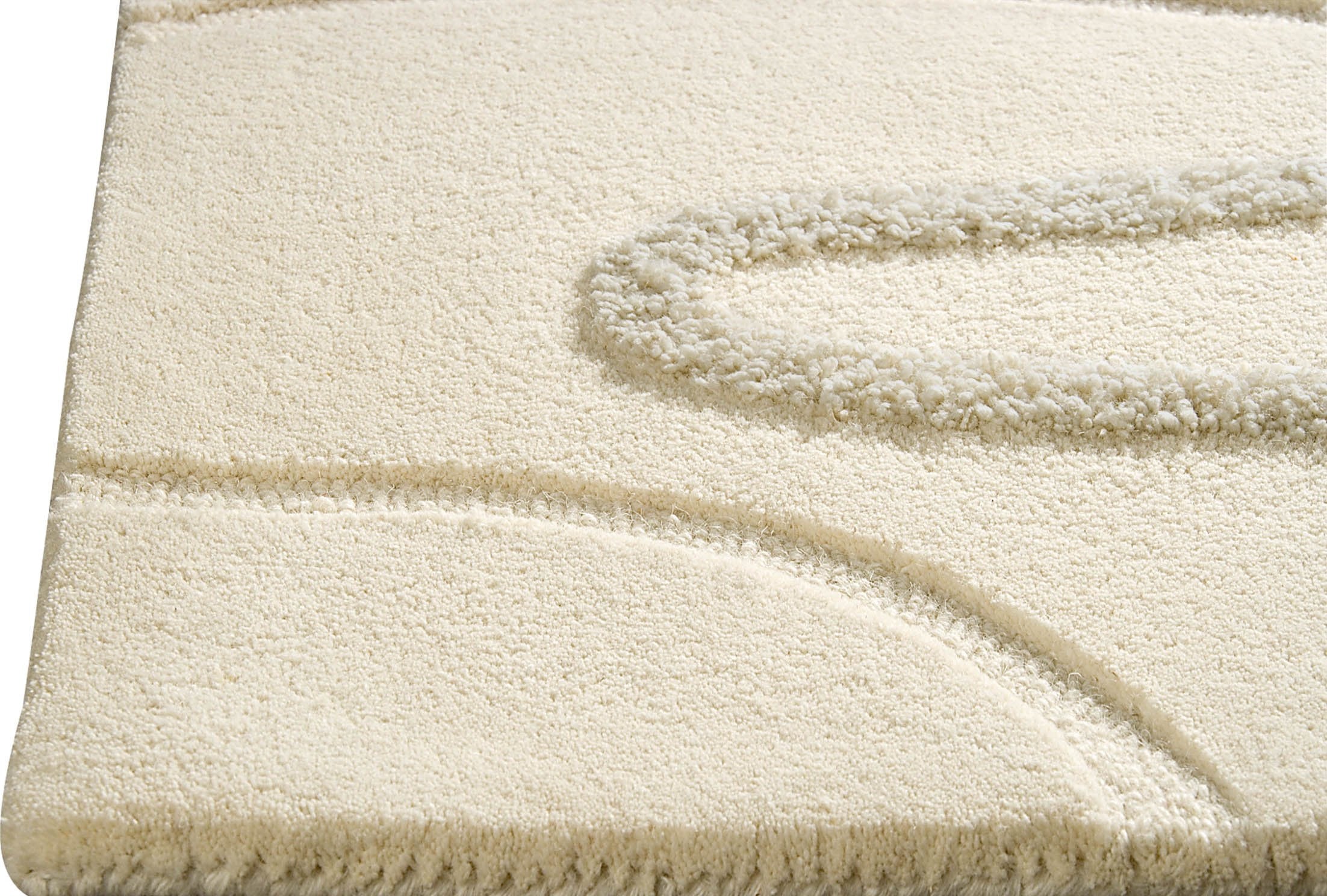 Contemporary Abstract High-Low Hand Tufted Blanc Agra White Area Rug Carpet