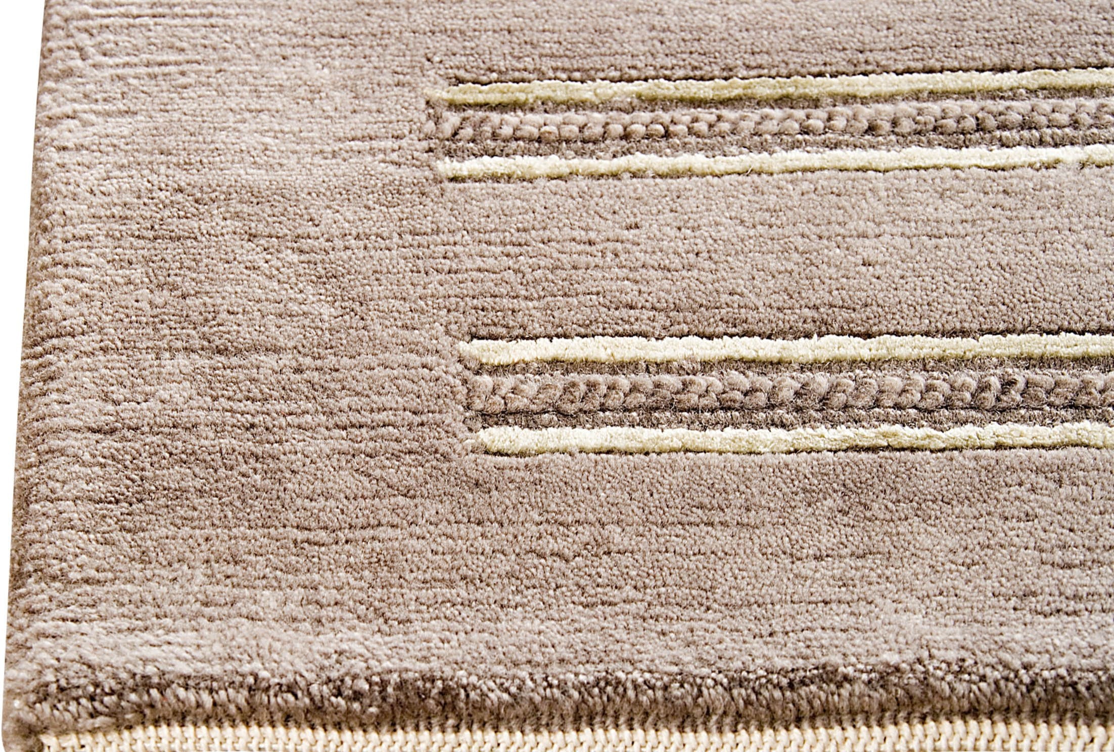 Hand Knotted Striated Pico Chicago Grey Area Rug Carpet