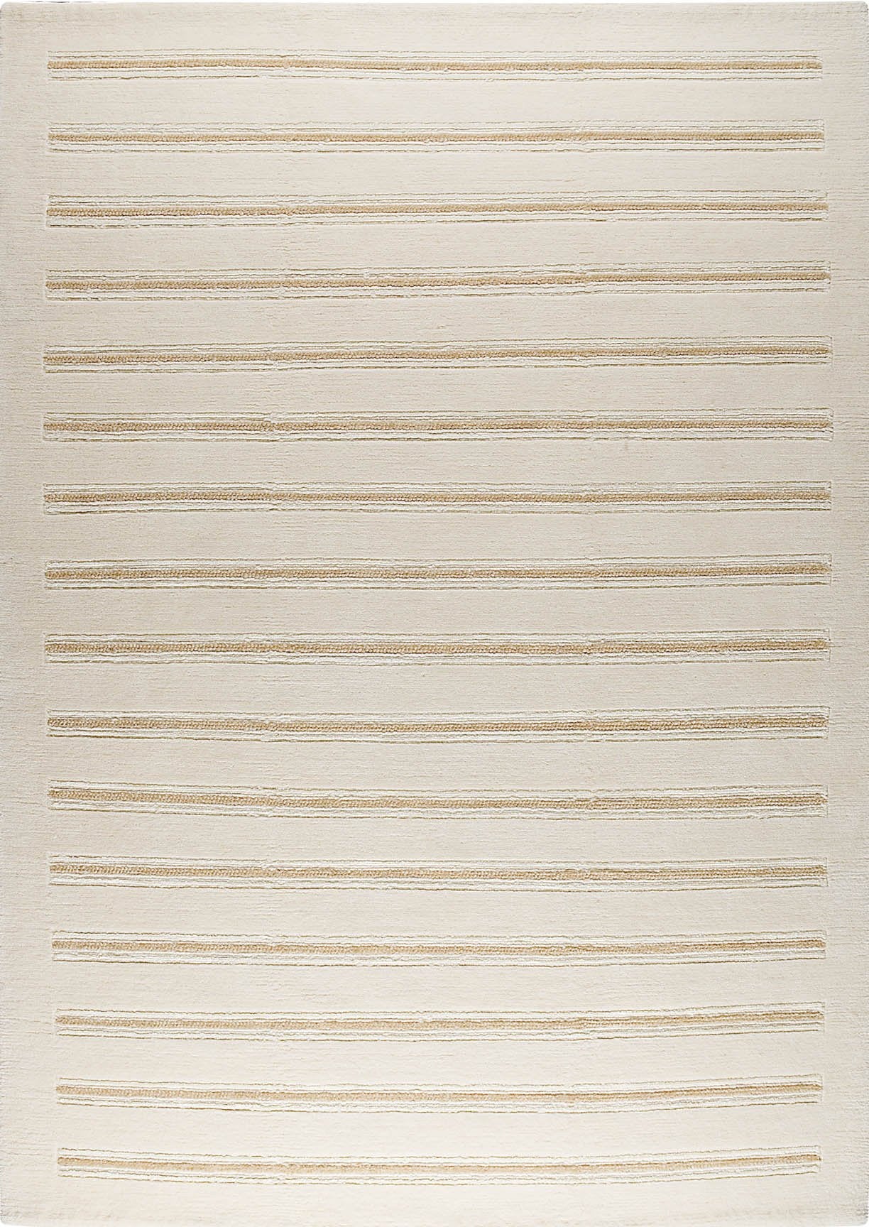 Hand Knotted Striated Pico Chicago White Area Rug Carpet