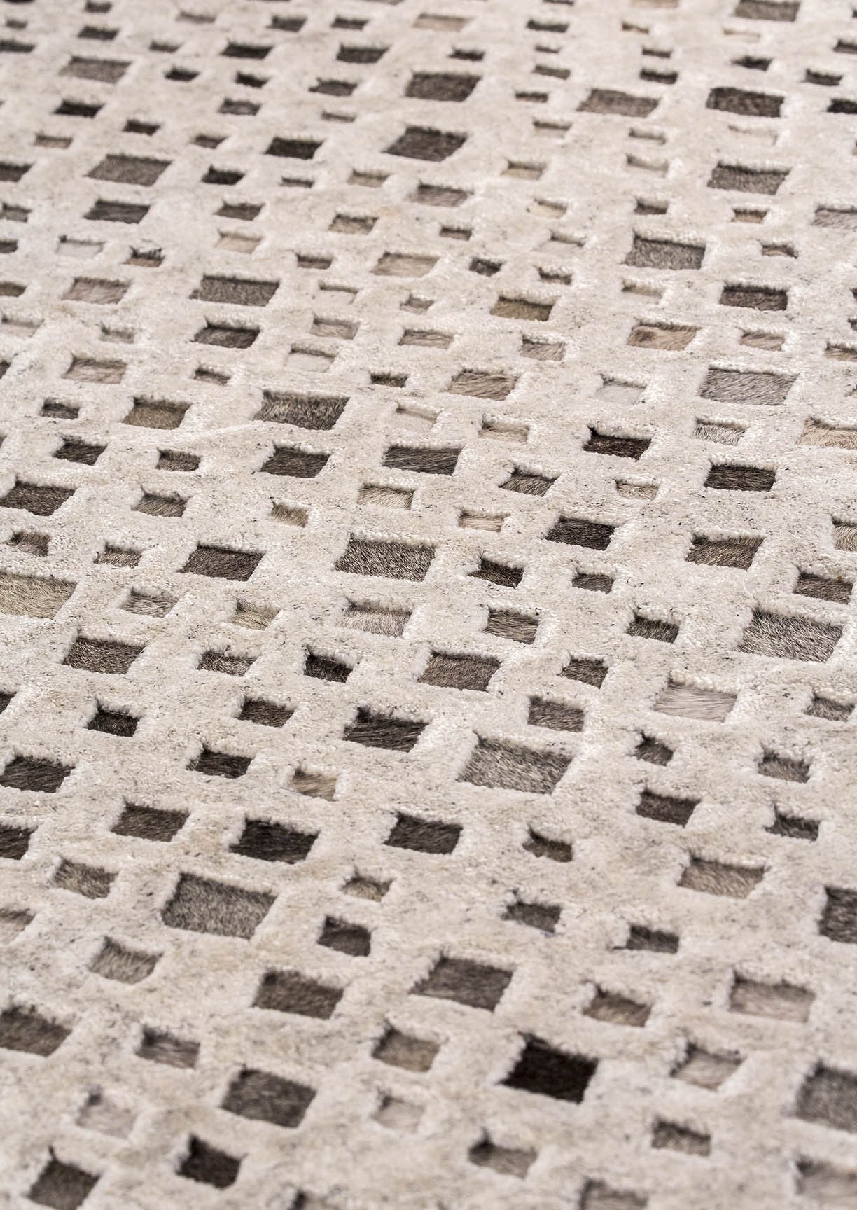 Luxury Geometric Contemporary Handmade Leather Tufted Rio Galaxy Natural Area Rug Carpet