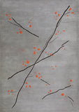 Load image into Gallery viewer, Hand-Tufted Abstract Floral Drawing Vinson Inari Grey/Orange Area Rug Carpet