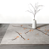 Load image into Gallery viewer, Hand-Tufted Abstract Floral Drawing Vinson Inari Grey/Orange Area Rug