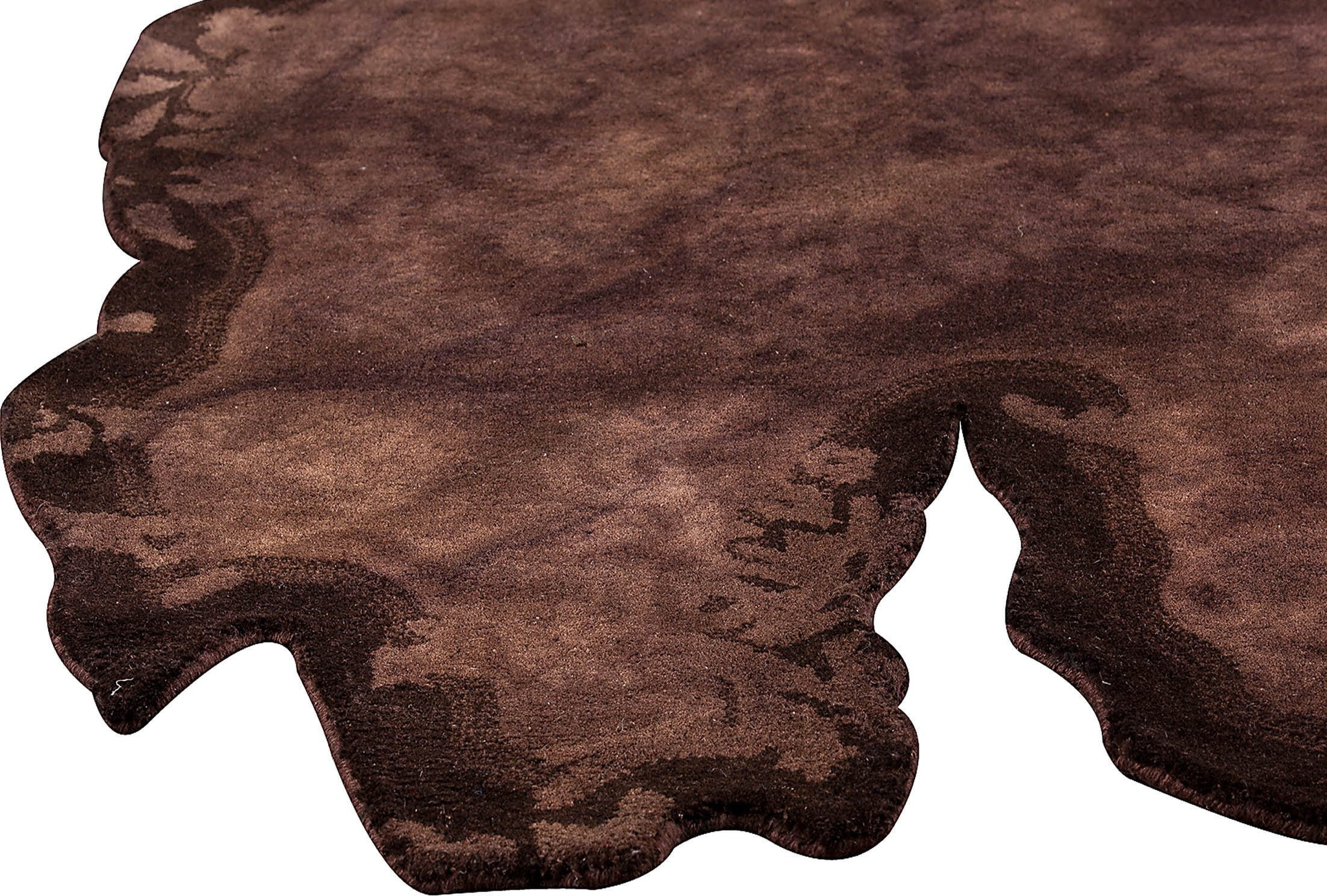 Vintage Luxury Contemporary Burnout Abstract Tufted Jalwa 1 Brown Area Rug Carpet - Mat Living
