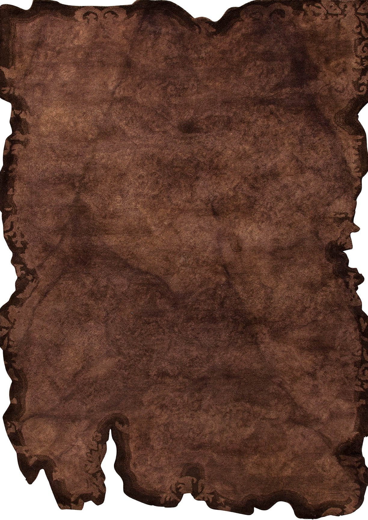 Vintage Luxury Contemporary Burnout Abstract Tufted Jalwa 1 Brown Area Rug Carpet - Mat Living