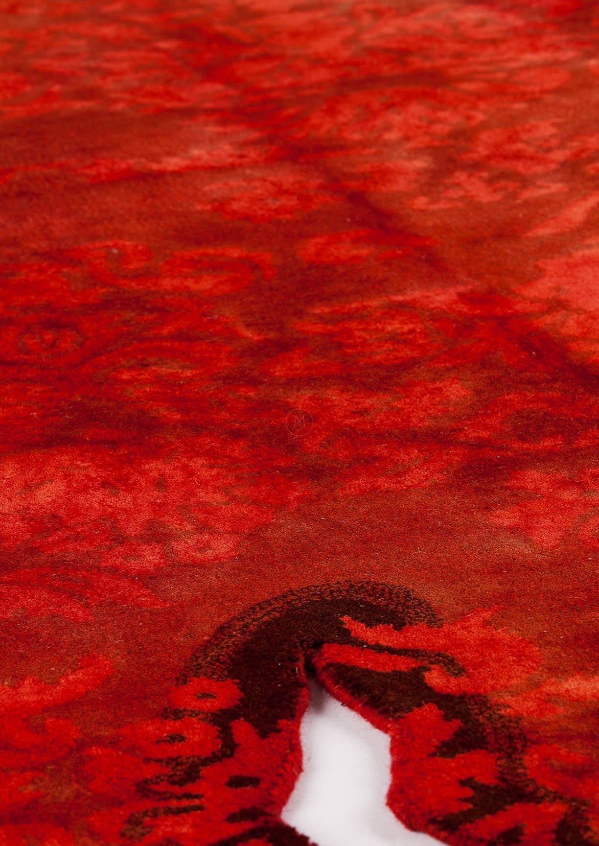 Vintage Luxury Contemporary Burnout Abstract Tufted Jalwa 1 Red Area Rug Carpet - Mat Living