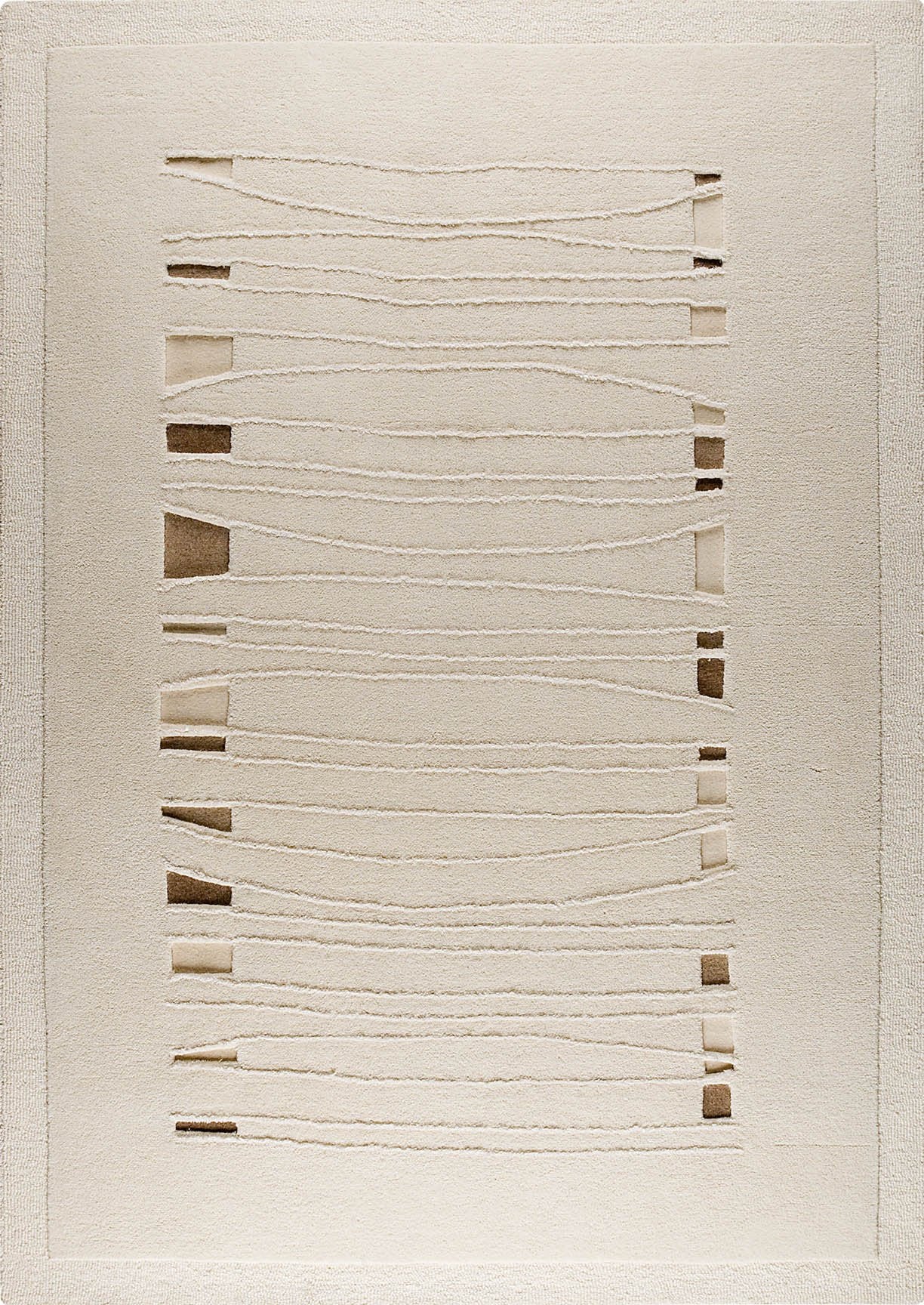 Contemporary Abstract Hand Tufted Blanc Jamaica White Area Rug Carpet