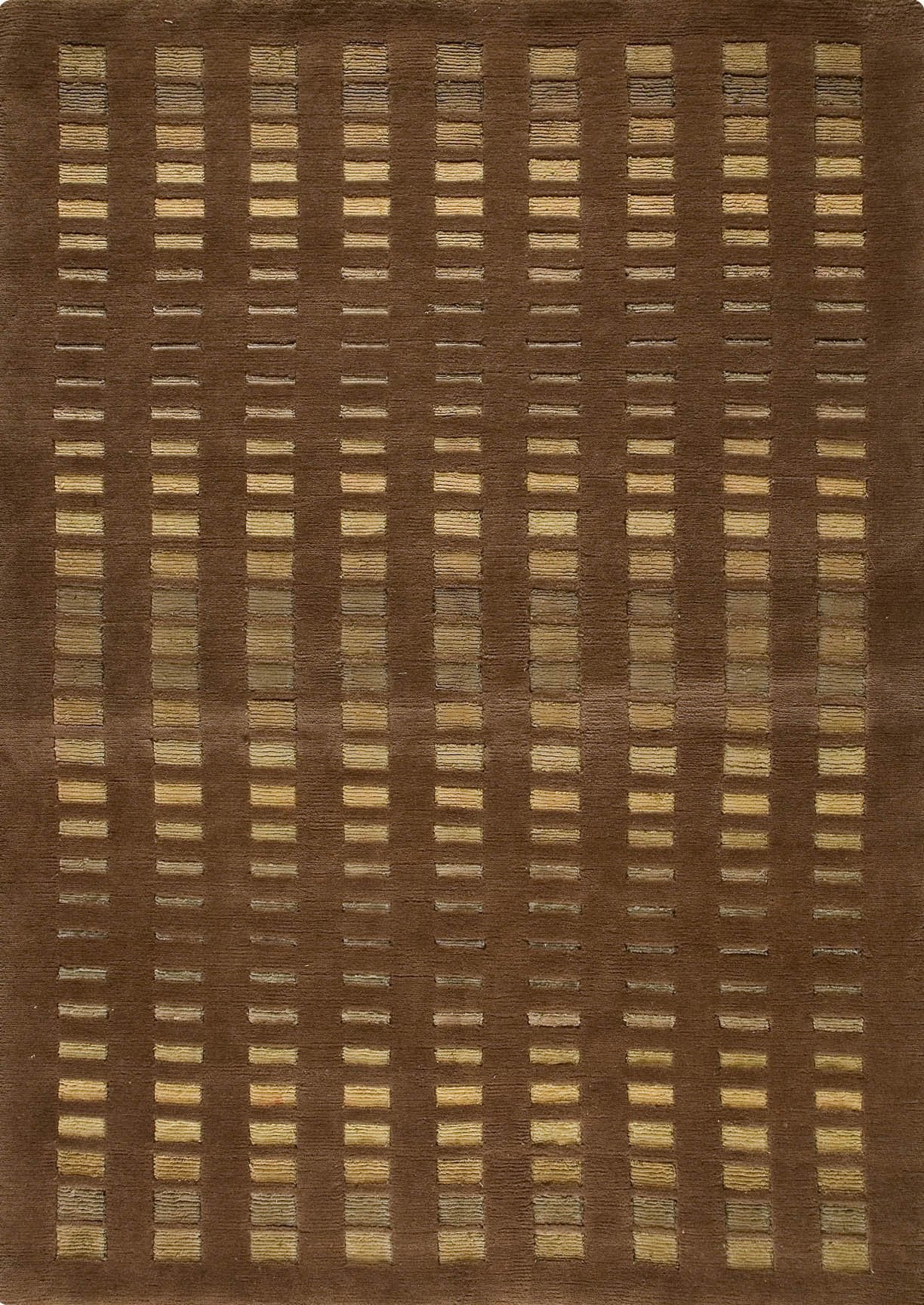 Hand Knotted Pico Merano Geo Box Contemporary Brown Area Rug Carpet
