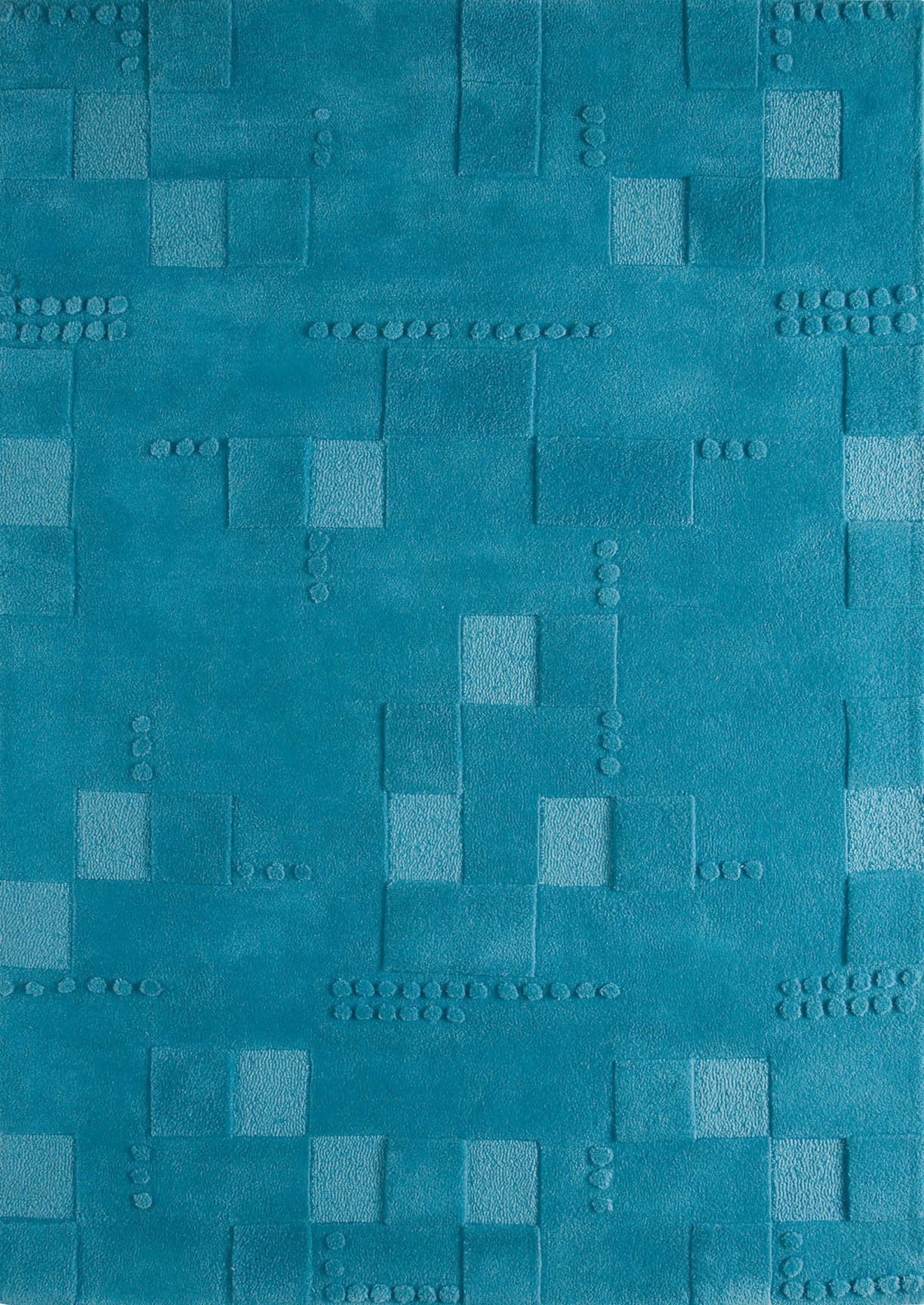 Hand-Tufted Geometric Vinson Miami Turquoise Area Rug Carpet
