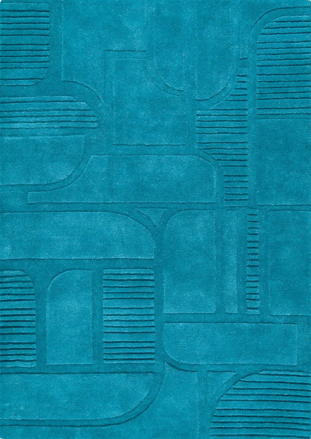 Hand-Tufted Contemporary Vinson Orlando Petrol Area Rug Carpet