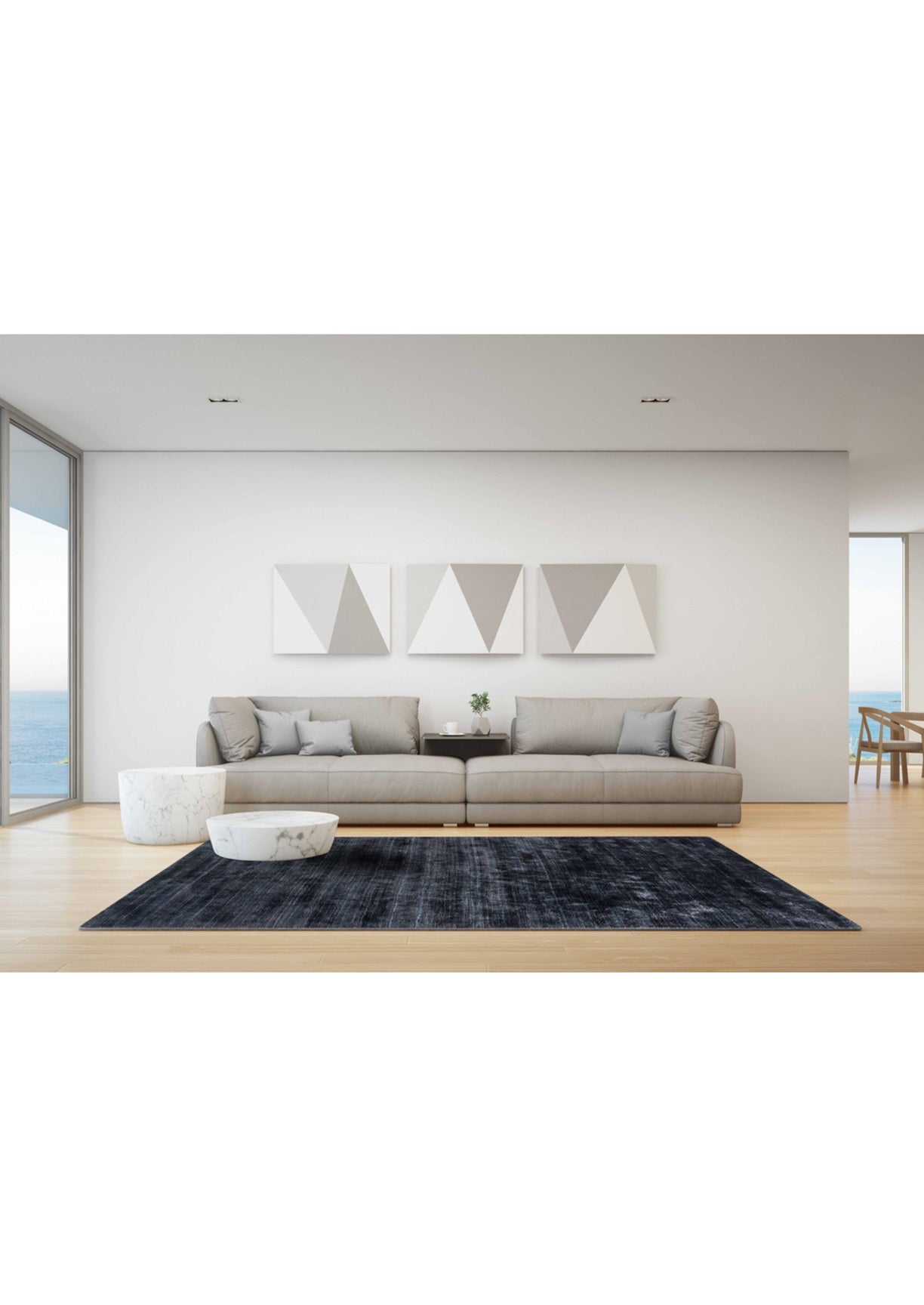 Silky Soft-feel Texture Solid Platinum bamboo Luxury Charcoal Area Rug Carpet, bamboo rugs and mats