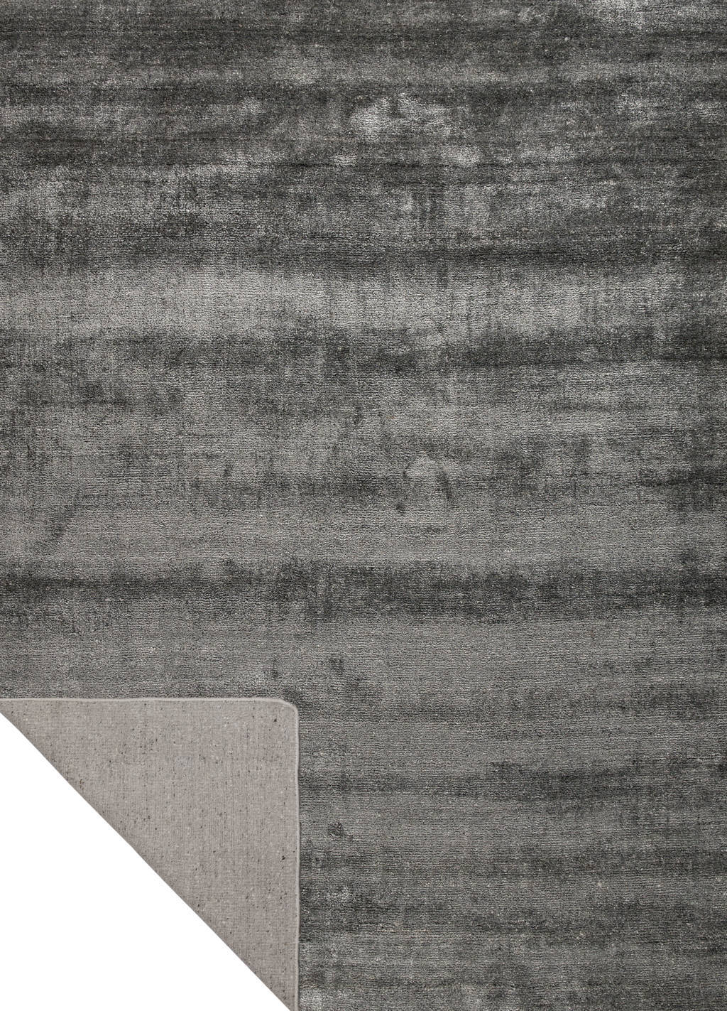 Silky Soft-feel Texture Solid Platinum bamboo Luxury Dark Grey Area Rug Carpet