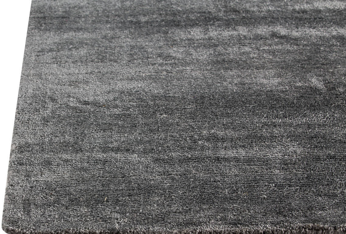 Silky Soft-feel Texture Solid Platinum bamboo Luxury Dark Grey Area Rug Carpet