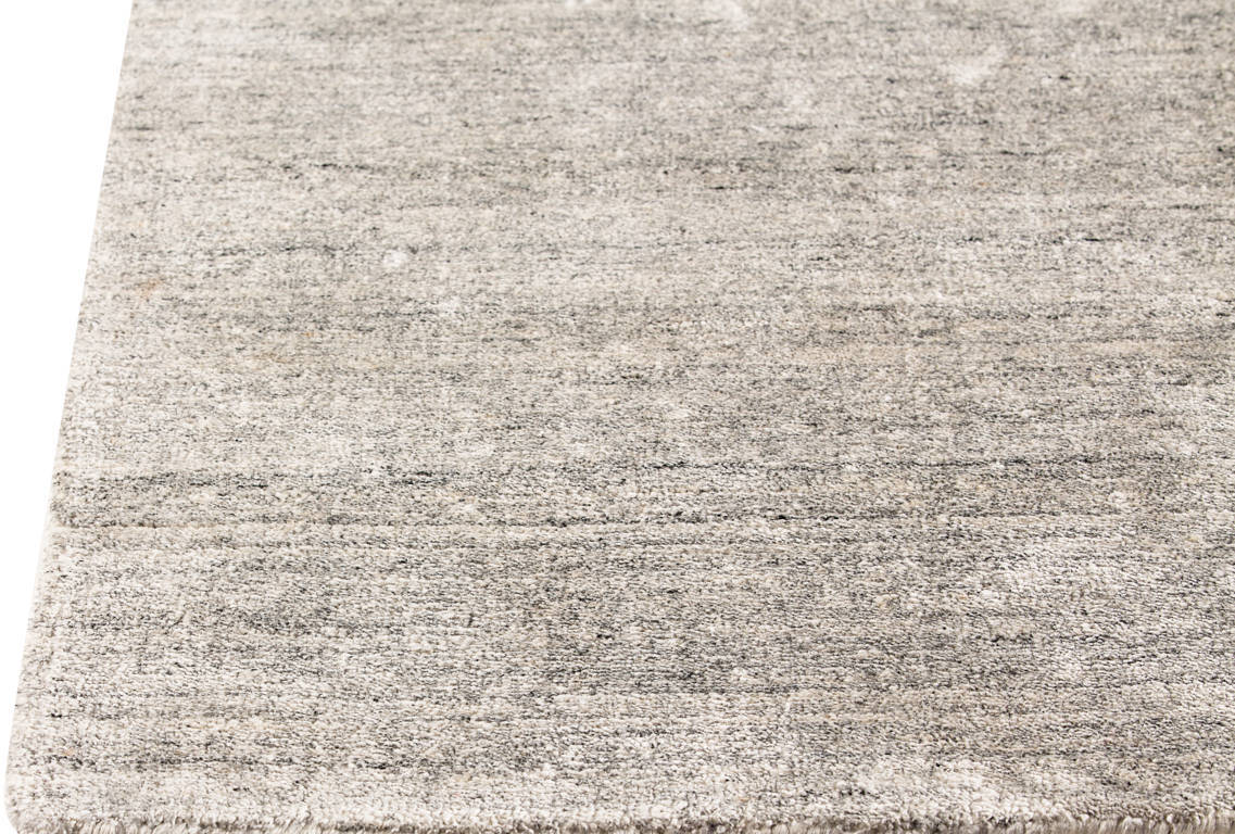Silky Soft-feel Texture Solid Platinum bamboo Grey Area Rug Carpet