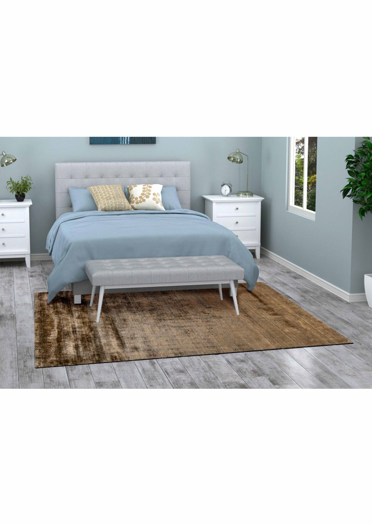 Silky Soft-feel Texture Solid Platinum bamboo Khaki Area Rug Carpet,bamboo rugs for sale