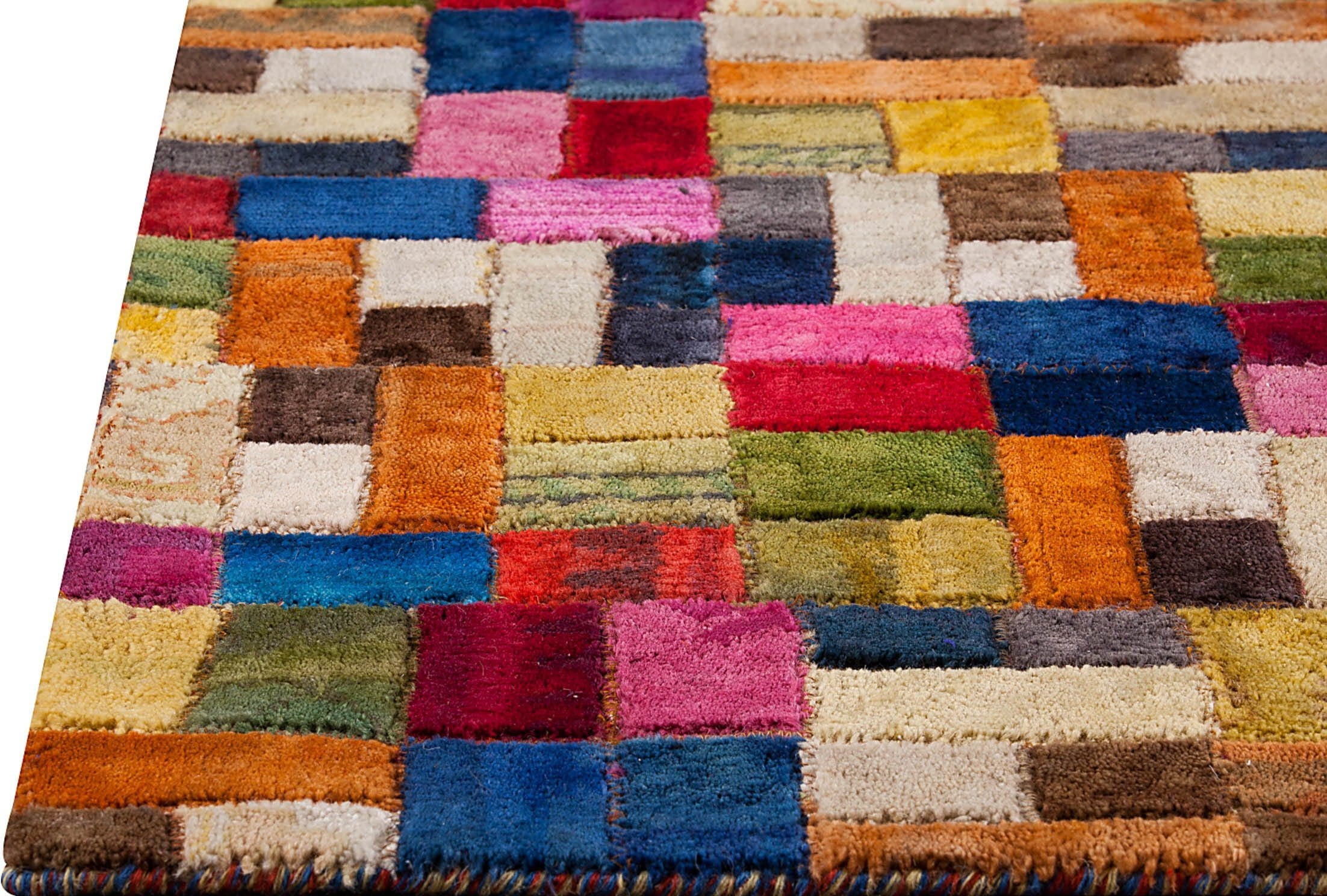 Vintage Luxury Contemporary patchwork Tufted Geometric Puzzle Multi Area Rug Carpet - Mat Living