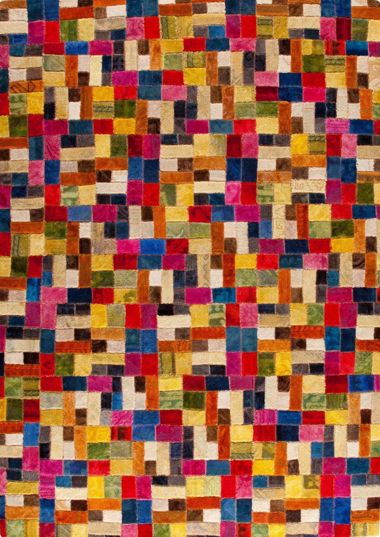 Vintage Luxury Contemporary patchwork Tufted Geometric Puzzle Multi Area Rug Carpet - Mat Living