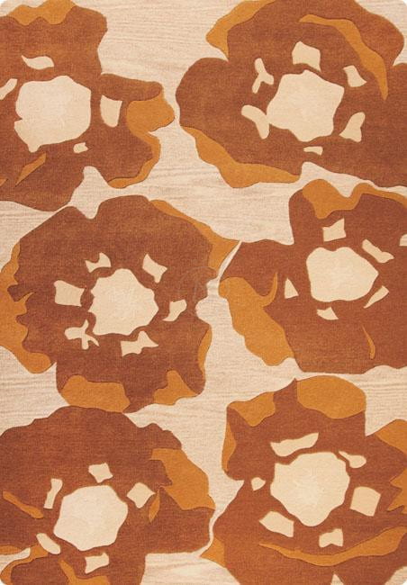 Hand-Tufted Blossom Vinson Poppy Brown Area Rug Carpet