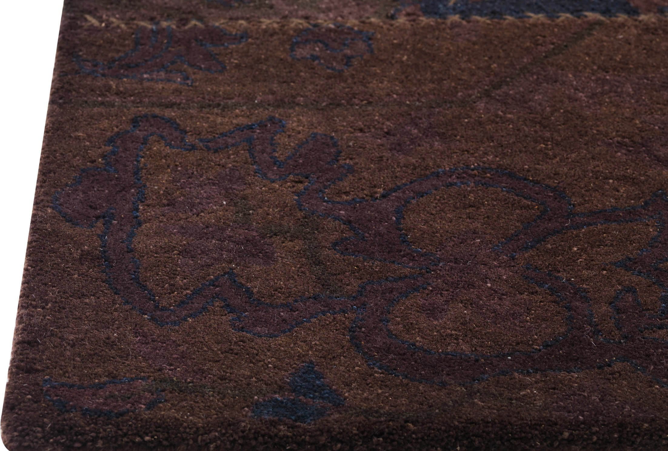 Vintage patchwork luxury Knotted Traditional Renaissance Brown/Beige Area Rug Carpet - Mat Living