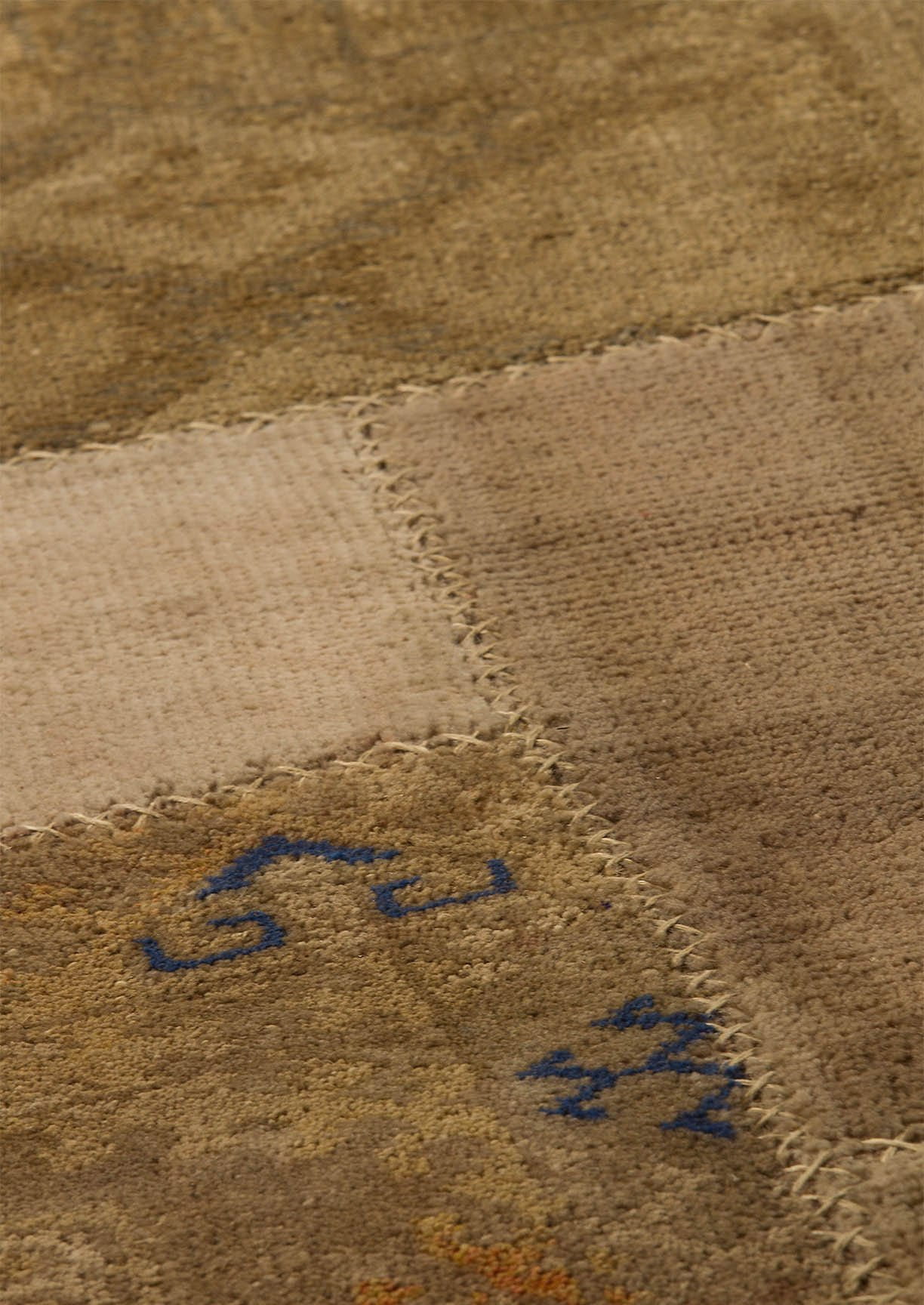 Vintage patchwork luxury Knotted Traditional Renaissance Sand Area Rug Carpet - Mat Living