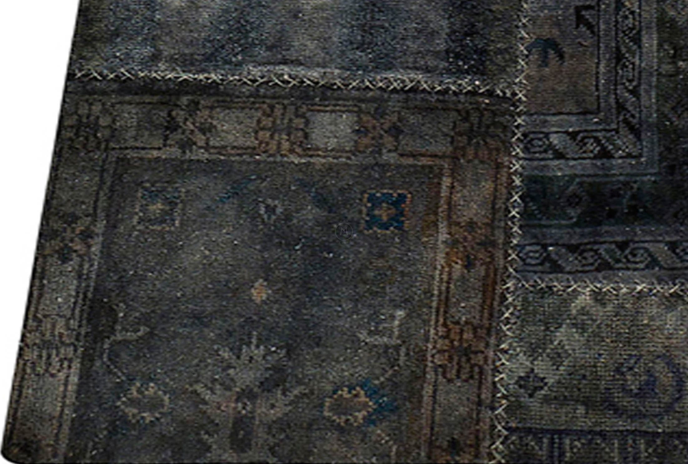 Vintage patchwork luxury Knotted Traditional Renaissance Grey Area Rug Carpet - Mat Living