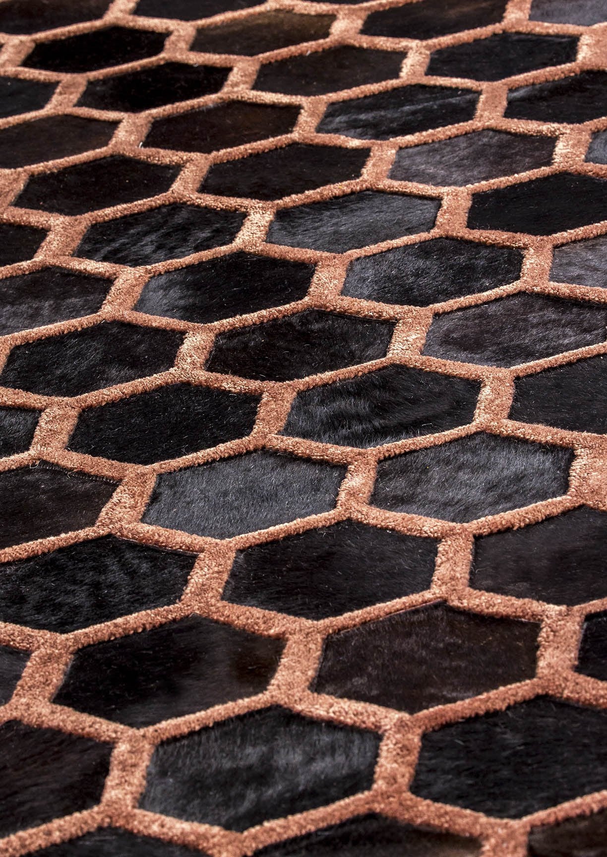 Luxury Geometric Contemporary Leather Handmade Tufted Rio Vega Beige/Brown Area Rug Carpet