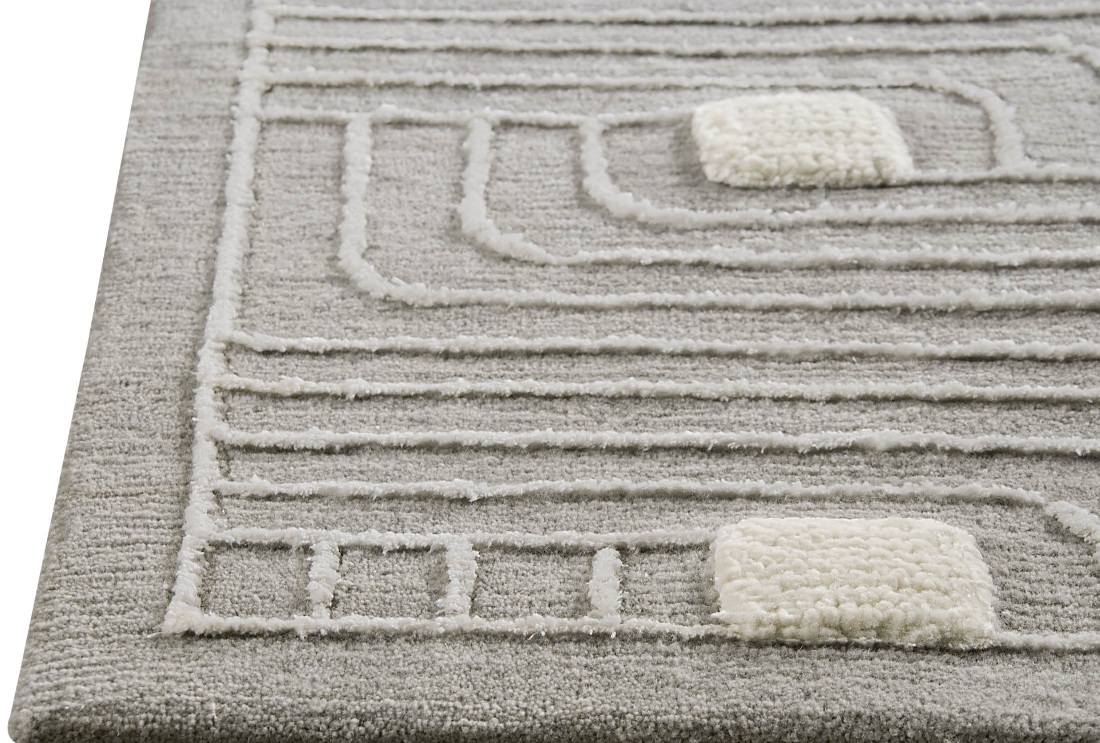 Hand Knotted Pico Verona Geometric Contemporary Grey Area Rug Carpet