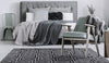 Luxury Geometric Contemporary Handmade Leather Tufted Rio Lyra Grey Area Rug Carpet