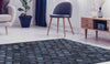 Luxury Geometric Contemporary Handmade Leather Tufted Rio Nihal Blue/Indigo Area Rug Carpet