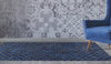 Luxury Geometric Contemporary Handmade Leather Tufted Rio Adhara Blue/Indigo Area Rug Carpet