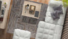 Luxury Geometric Contemporary Handmade Leather Gau Draco Grey Area Rug Carpet