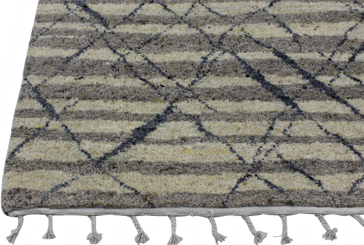 Buy Luxury Moroc Geometric Natural/Grey Area Rug - Mat Living USA