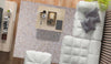 Luxury Geometric Contemporary Handmade Leather Gau Chess White Area Rug Carpet