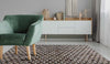Luxury Geometric Contemporary Handmade Leather Gau Heka Grey Area Rug Carpet